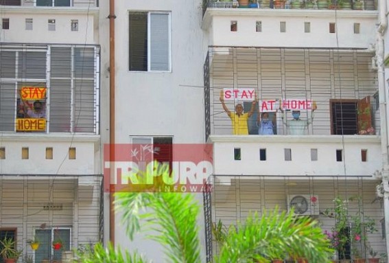 Agartala Rosedale Apartment’s residents aware People to Stay Home in unique way Agartala Rosedale Apartment’s residents aware People to Stay Home in unique way